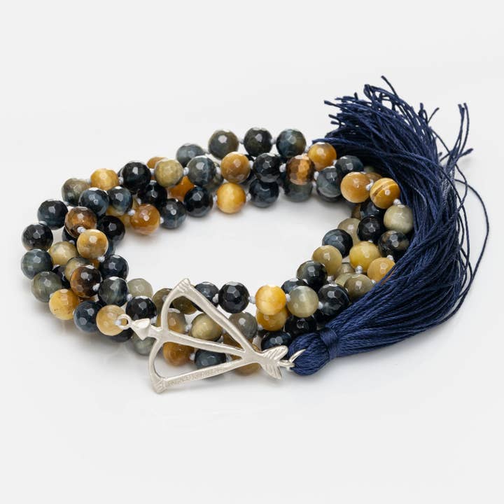 Faceted Blue Tigers Eye Mala for wholesale by Open Heart Warrior