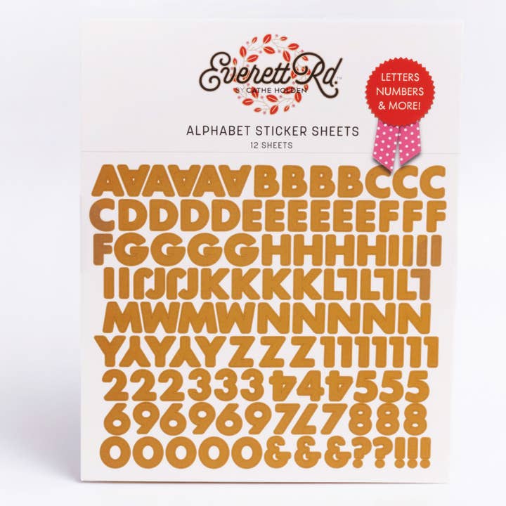 Jewelry Made by Me - Wholesale Sticker - Metallic Gold Alphabet Stickers Everett Rd. by Cathe Holden