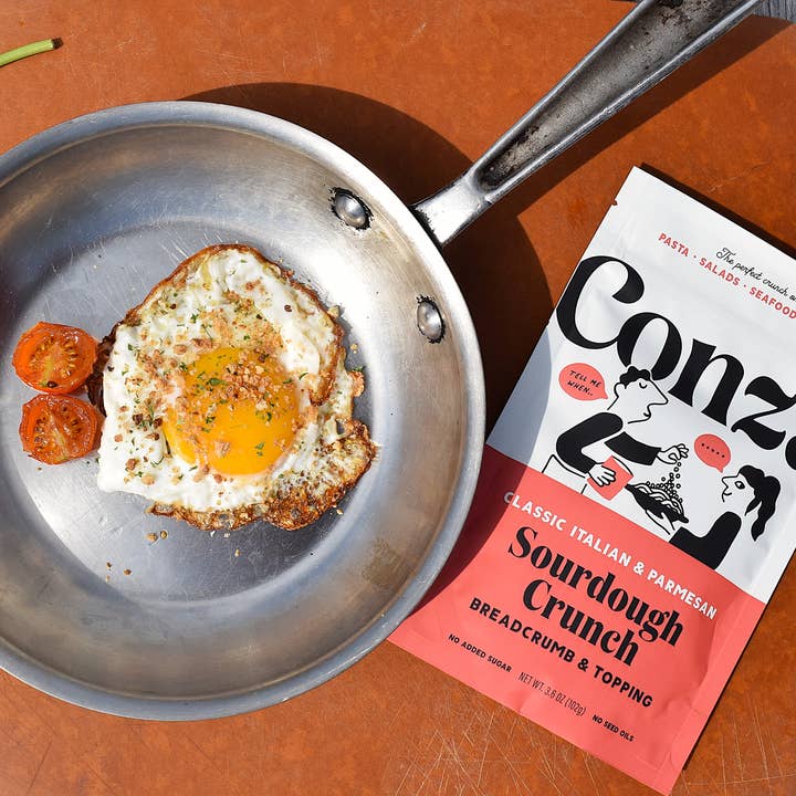 Conza Sourdough Crunch Breadcrumbs - Wholesale Bread Mix - Italian Herb & Parmesan - Sourdough Crunch Breadcrumb -3.6oz