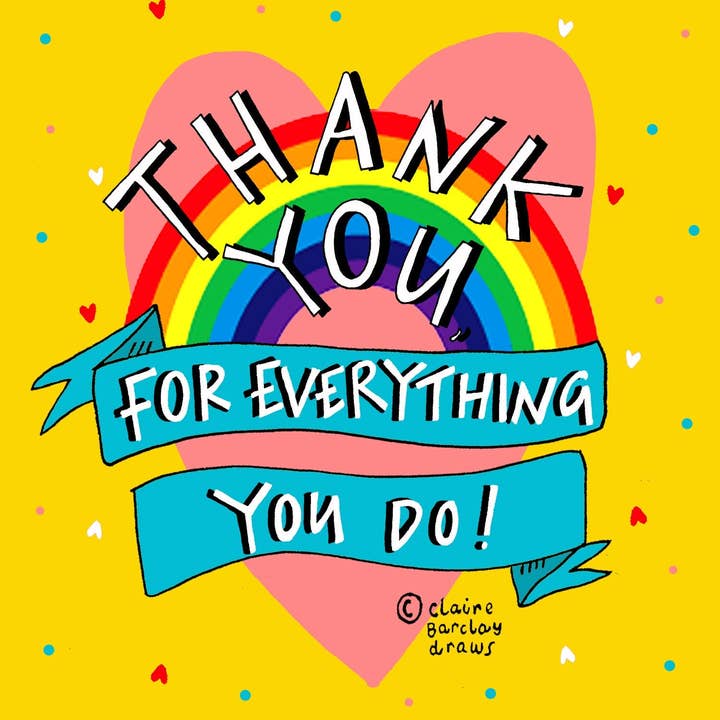 Claire Barclay Draws - Vente Cartes de remerciements - MERCI pour tout ce que vous faites ! Lot de 6 cartes de vœux1