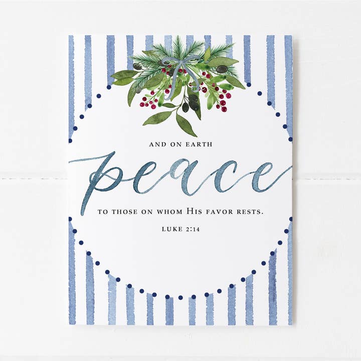 Peace Scripture Christmas Greeting Card for wholesale by Elizabeth Denniston Design