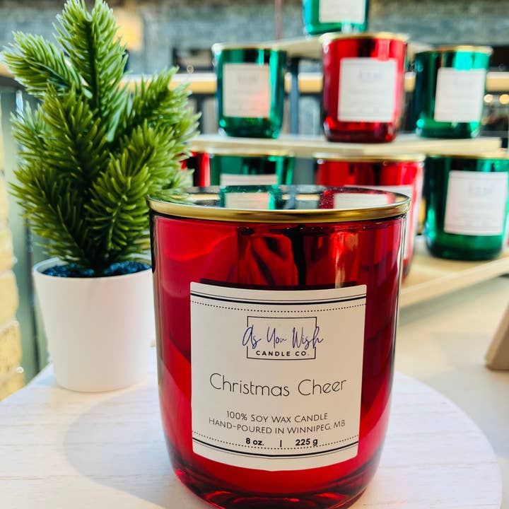 Holiday Collection - Luxury 8 oz. Candle Jar with Crackling Wood Wick for wholesale by As You Wish Candle Co.