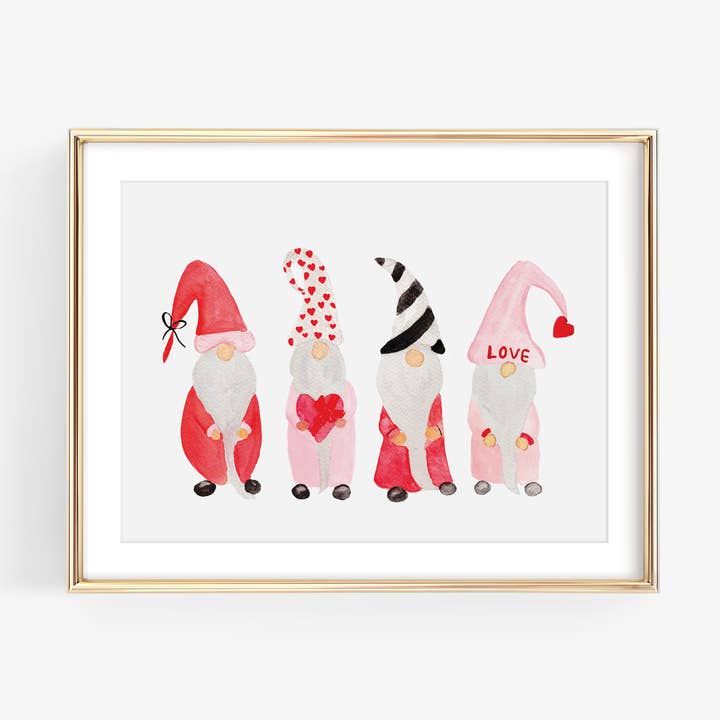 Impression artistique Gnome Lovers pour la vente par Liesel Anne Studios