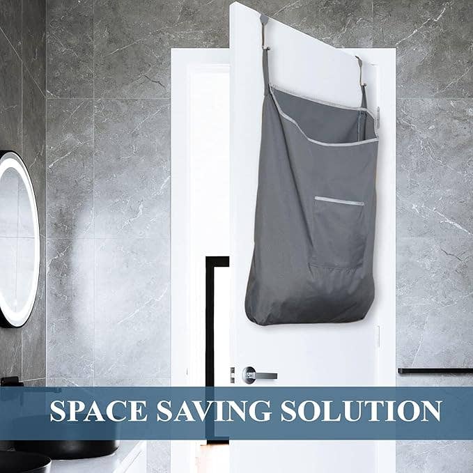 The Fine Living Company - Wholesale Laundry Hamper - XL Hanging Laundry Hamper with Hooks & Zipper – Gray5