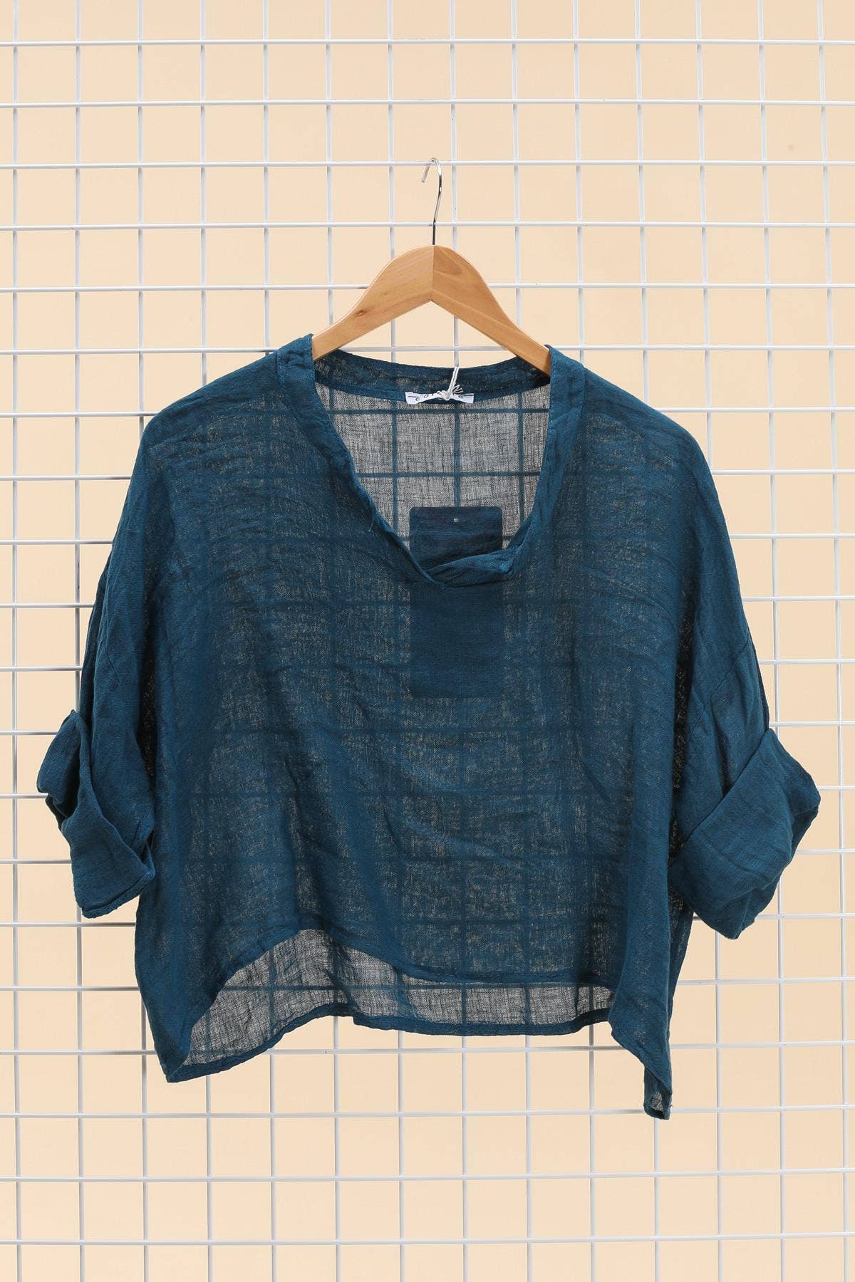 la maison des fibres naturelles - Wholesale Blouse - Dames - Linnen top met v-hals 23100, 100% linnen30