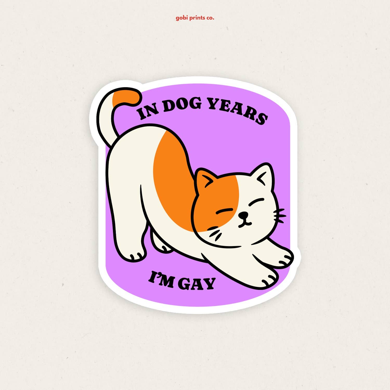 Gobi Prints Co. - Wholesale Sticker - In Dog Years | Grappige vinylsticker