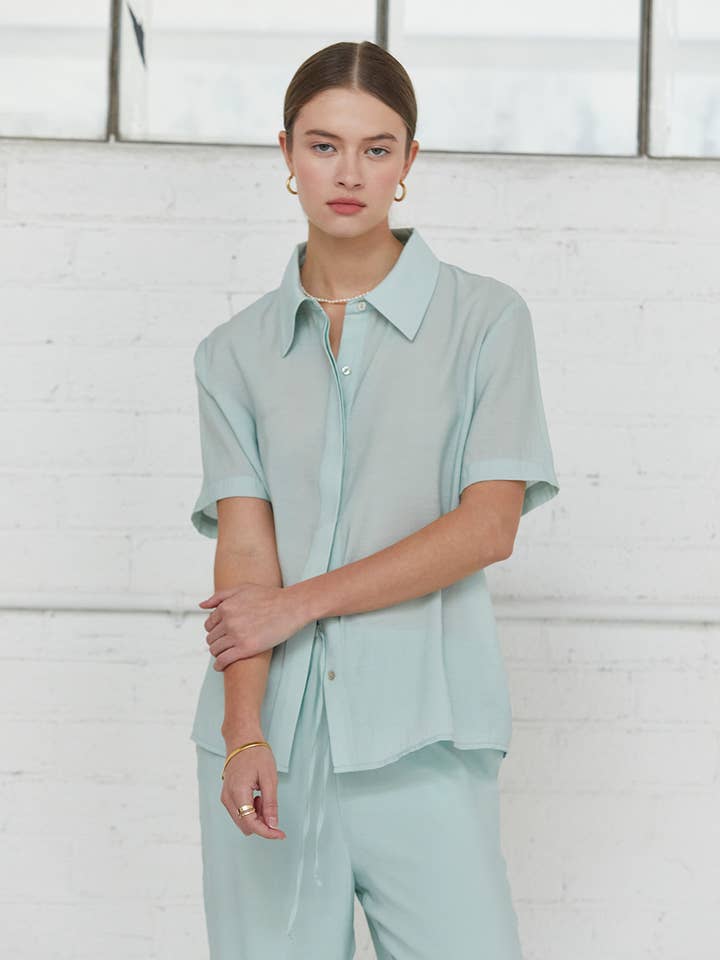 CT8618 - Ember Sheer S/S Button Up Shirt for wholesale by Crescent