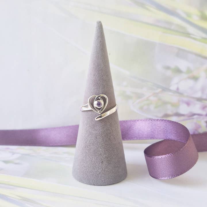 Glenna Keltischer Herz Verstellbarer Ring für den Großhandel von Glenna Studios