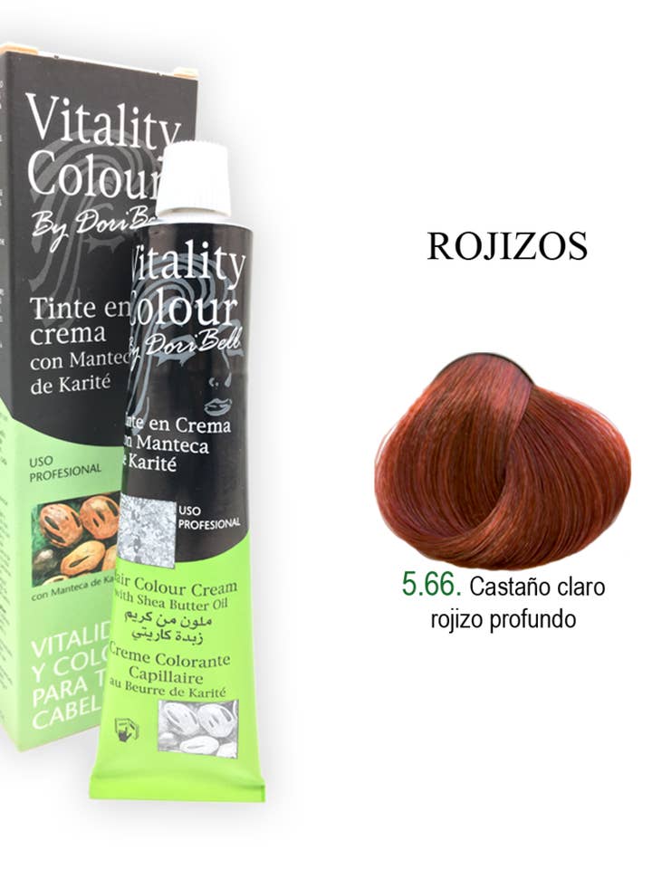 Tinte en crema VITALITY COLOUR profesional 60ml. TONO 5.66 para venta al por mayor de sesioMWorld - M·O·I Professional