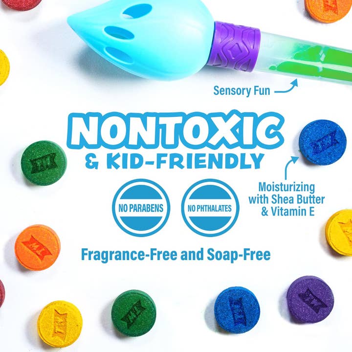 Tub Works LLC - Wholesale Bath Bomb/Fizz - Tub Works® Bath Color Brush™ Kids Bath Bomb Set | Nontoxic & Fragrance-Free5