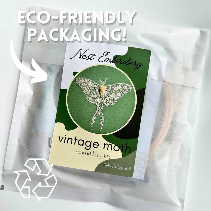 Nest Embirdery - Wholesale Embroidery/Cross Stitch Supplies - Vintage Moth Kit