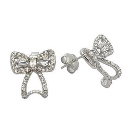 Elegante Funkelnde Fliege Ohrringe | 925er Sterlingsilber & Zirkonia Fliegenstecker für den Großhandel von Gigi & Jen