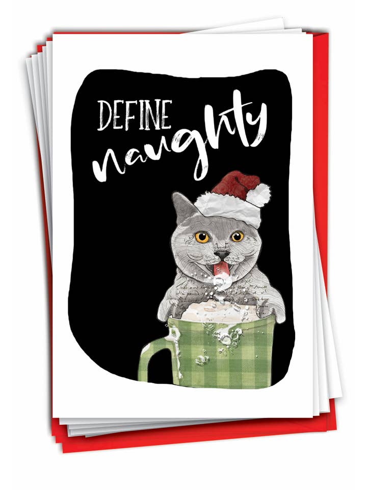 Boîte de 12 cartes de Noël - Define Naughty pour la vente par NobleWorks