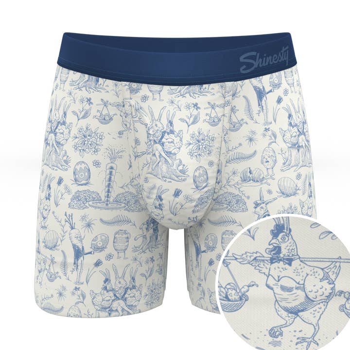 The Hot Cottontail | Easter Toile Ball Hammock® Pouch Underwear With Fly for wholesale by Shinesty, Inc