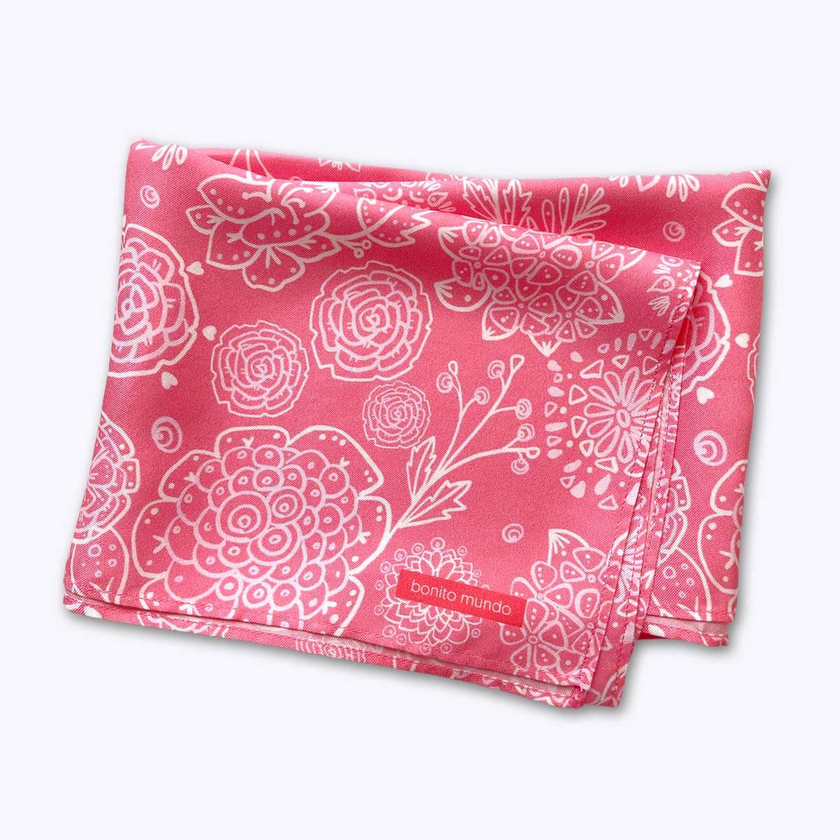 Bonito Mundo - Wholesale Scarf - Women's - Pink Spring - Natural silk scarf6