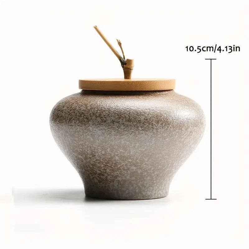 Huis Van Merken - Wholesale Canister - Ceramic Tea Canister with Wood Lid – Large Vintage Storage Jar Gift8