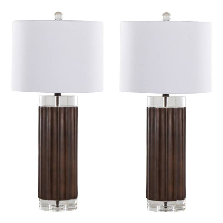 Cylinder Fluted 29.25" Polyresin Table Lamp - Set of 2 for wholesale by LumiSource and Grandview Gallery