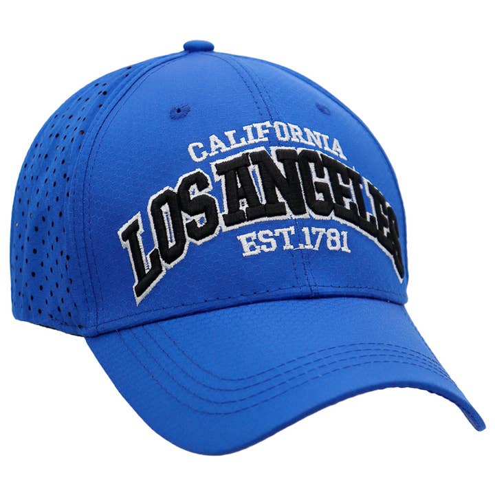 Cap Zone – Großhandel Basecap – Unisex – Sechskantperforierte Baseballkappe mit Los Angeles Arc-Logo1