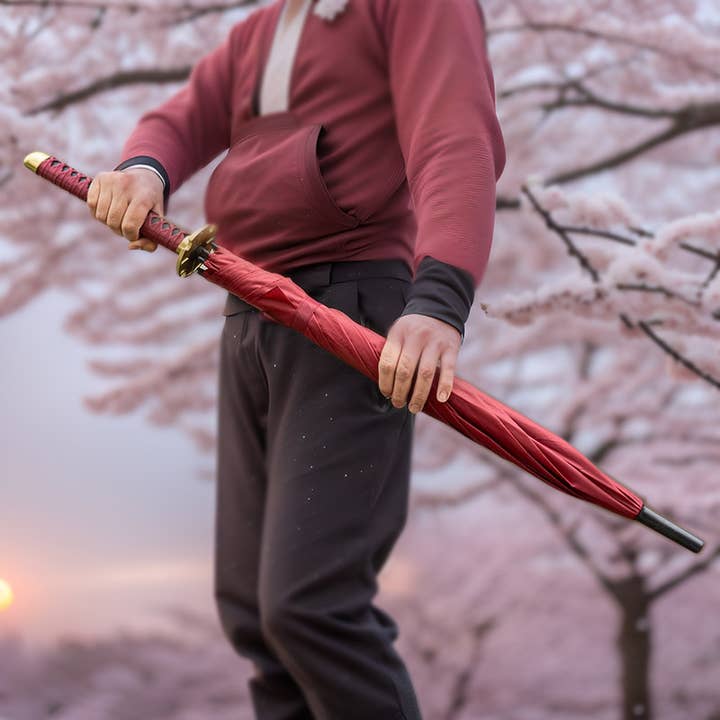 Urban Tokyo - Wholesale Umbrella - Unisex - Red Katana Handle Umbrella1