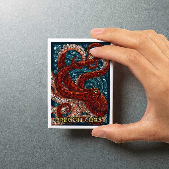 Lantern Press - Wholesale Magnet - MAGNET Oregon Coast, Octopus, Mosaic