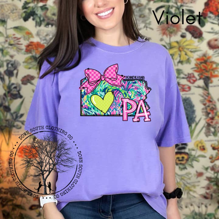 Pennsylvania Floral State Shirt for wholesale by Down South Clothing Co