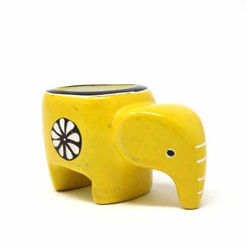 Global Crafts - Wholesale Candle Holder - Single Colorful Soapstone Elephant Tea Lights4