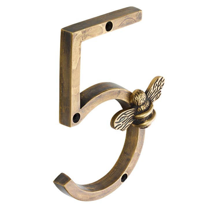 Brass bee - Wholesale Wall hook - Brass bee Premium House Numbers with Bee in Heritage Finish10