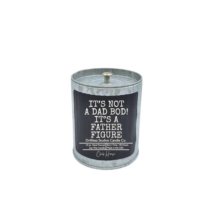 Driftless Studios - Wholesale Jar/Filled Candle - Dad Bod Funny Fathers Day Rustic Candle - Gift Candles