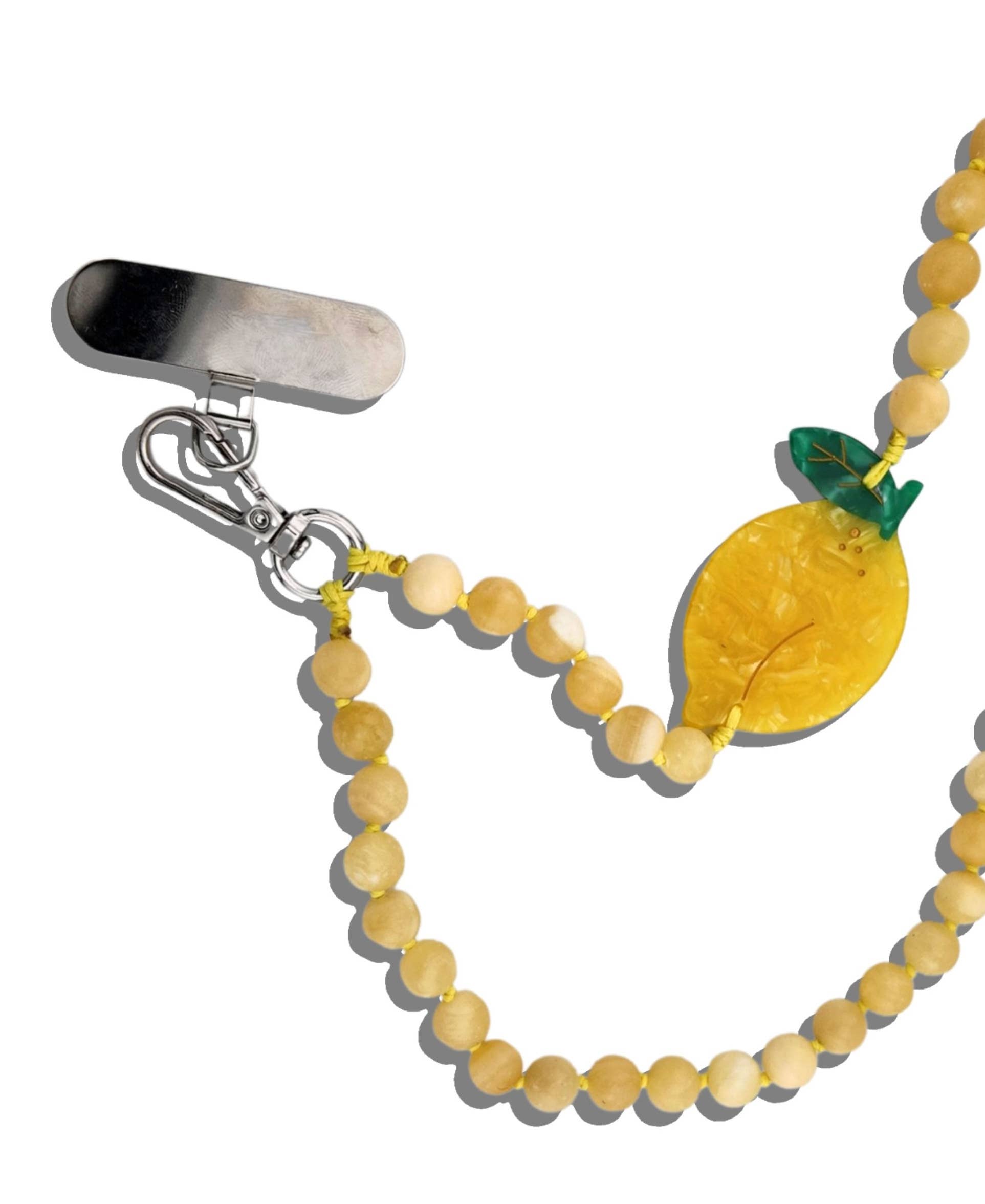 Solar Eclipse - Wholesale Phonecase Strap - Hand-painted Lemon Gemstone Bracelet Phone Chain0