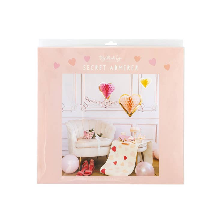 SEC1002 - Secret Admirer Honeycomb Hanging Hearts for wholesale by My Mind’s Eye