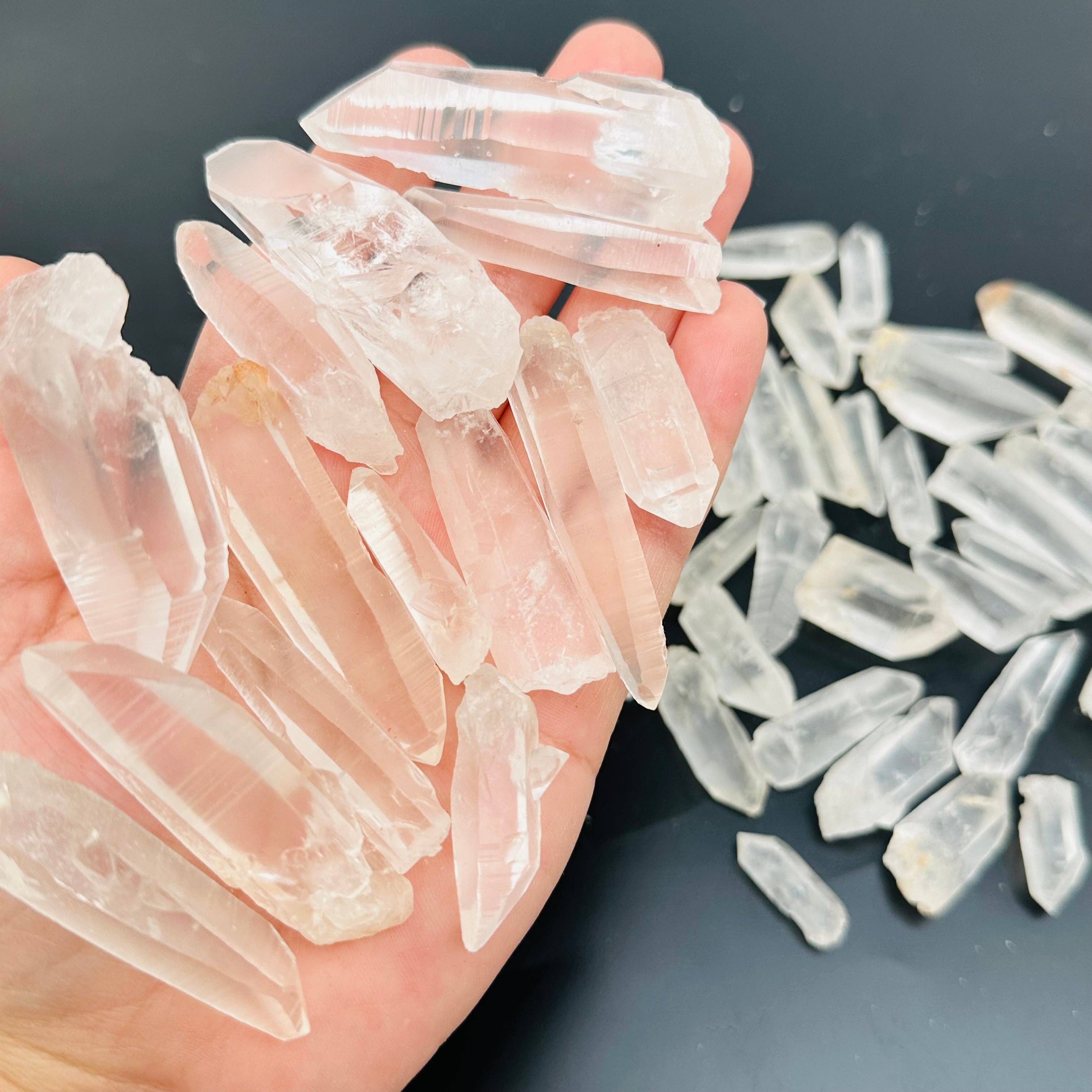 Rock Paradise – wholesale Spiritual stone/crystal – Natural Lemurian Quartz Crystal Points - 1/2 pound bag -2
