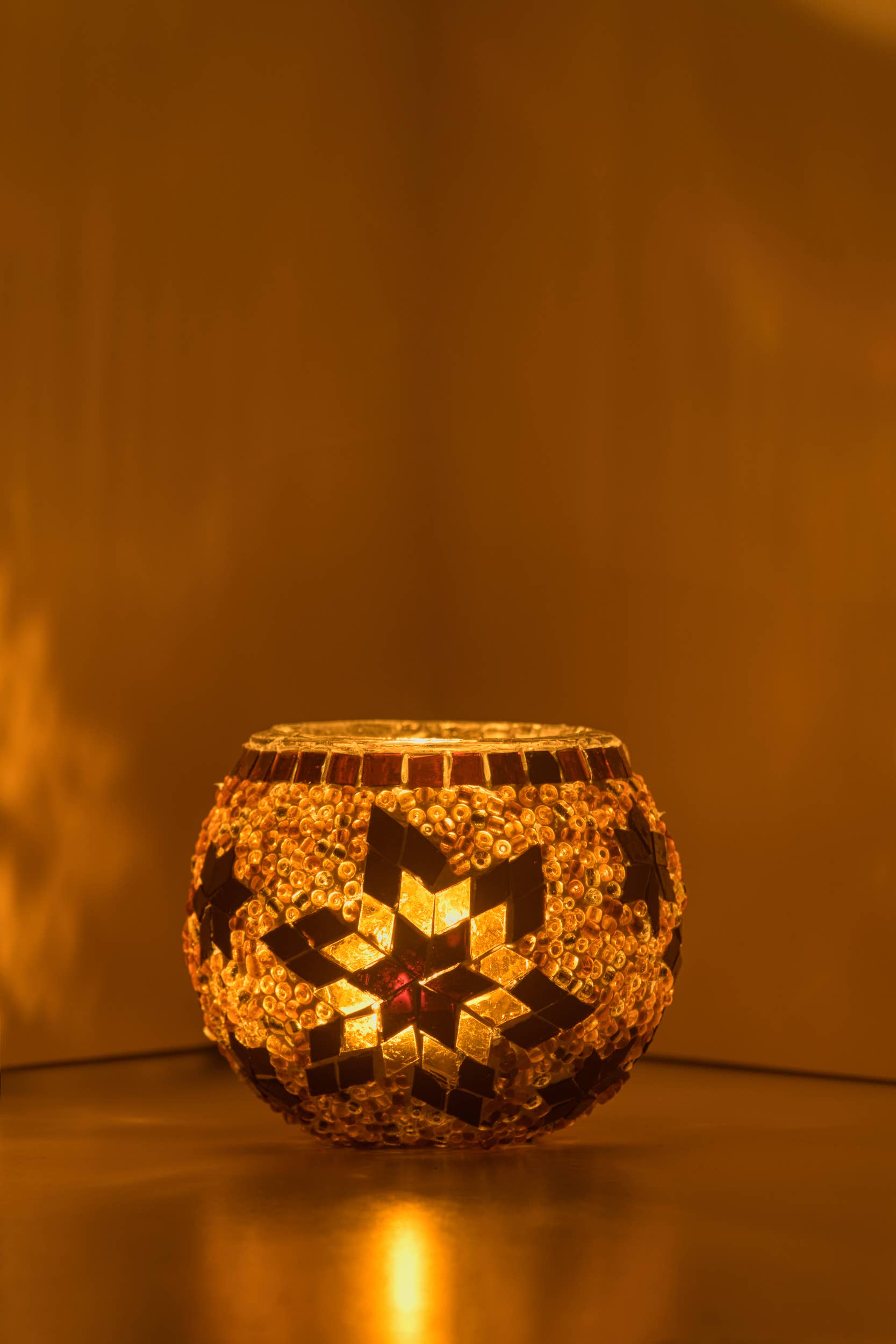 KAFTHAN - Wholesale Candle Holder - Large Mosaic Glass Candle Holders | Christmas Holiday Decor17