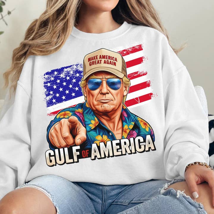 CVH DREAMY LTD - Vente T-shirt à imprimés – femme - T-shirt Gulf of America Trump, T-shirt Rendre à l'Amérique sa grandeur1