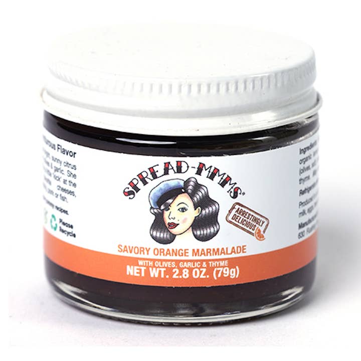 Orange Marmalade with Olives, Garlic & Thyme -- small jar for wholesale by Spread-mmms