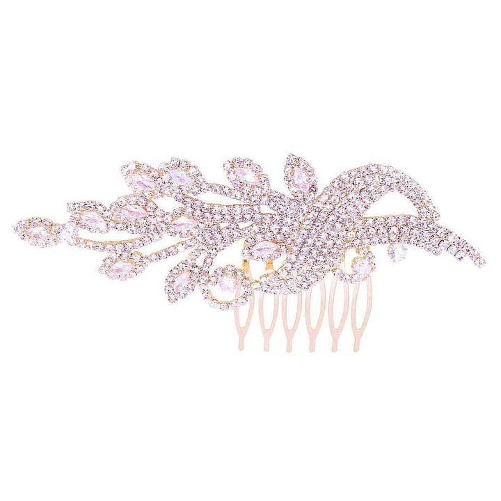 Diacly - Wholesale Hair Pin - Flower Bouquet CZ Crystal Point Comb1