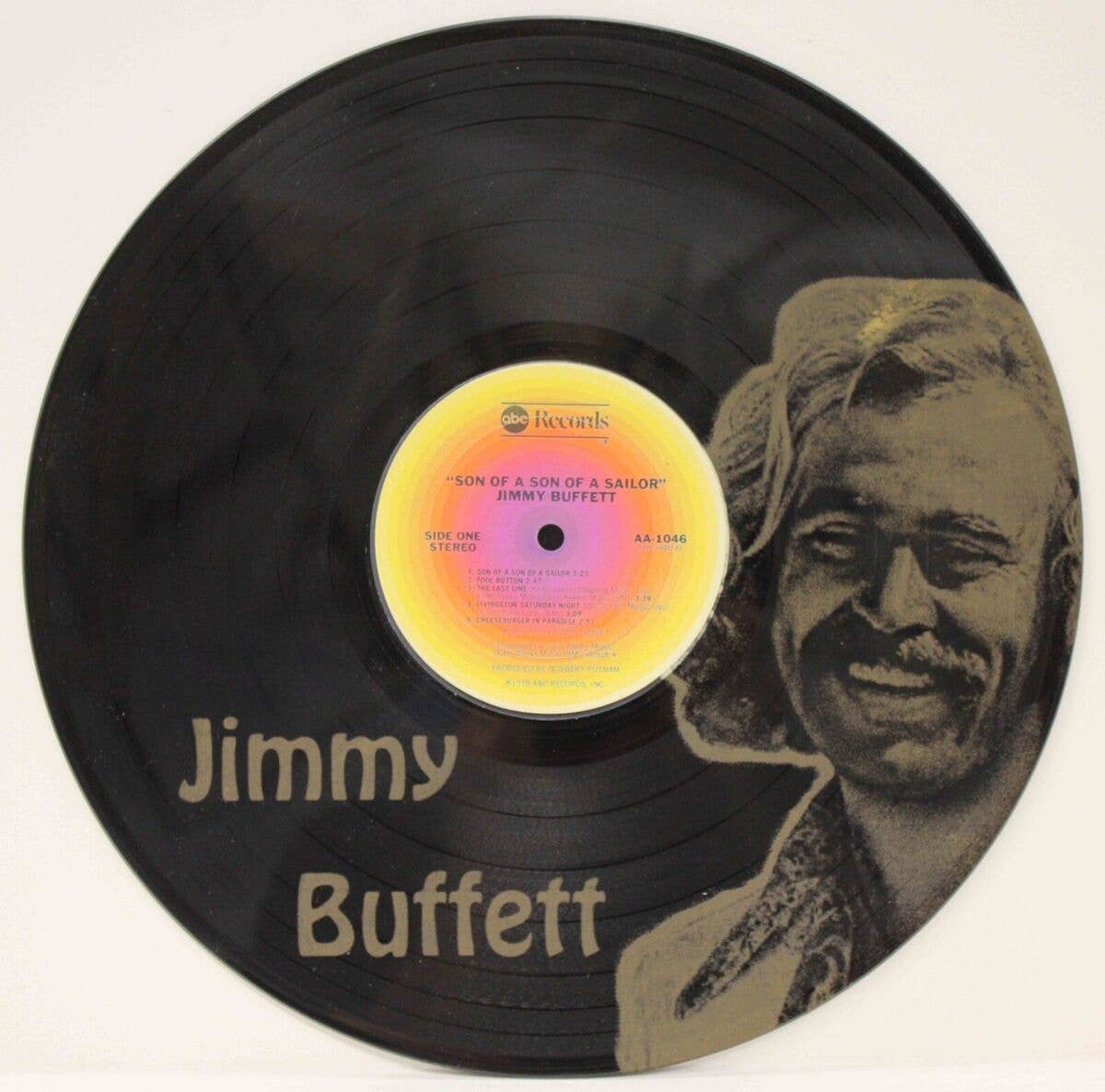 Gold Record Outlet – Arte de parede dimensional/3D por atacado – Jimmy Buffett 12 polegadas Preto Vinil Lp Preto Gravado a Laser.0