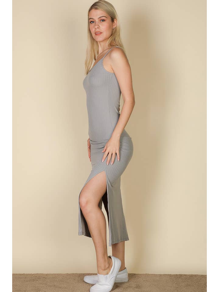 CAPELLA APPAREL - Wholesale Dress - Women's - Ribbed Side Slit Long Cami Dress22