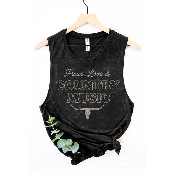 HRTandLUV - Wholesale Tank Top - Women's - COUNTRY MUSIC GRAPHIC TANK TOP