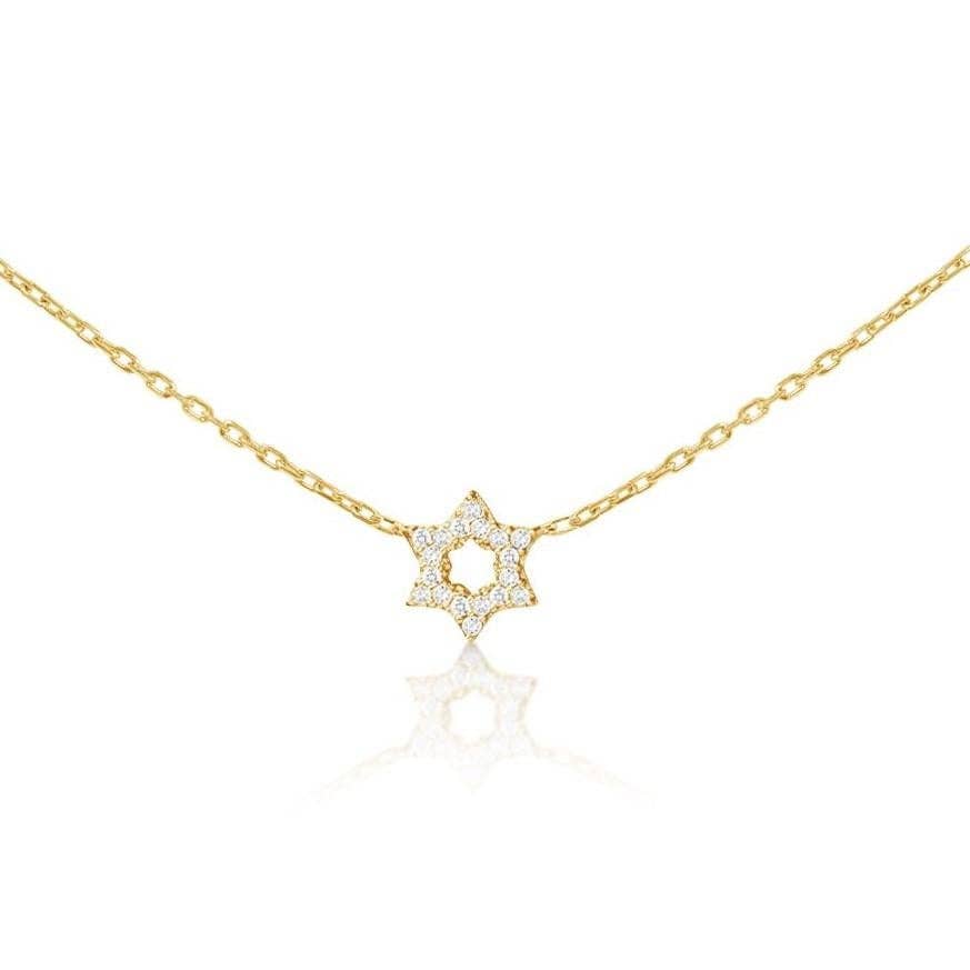 Small gold star on sale of david necklace