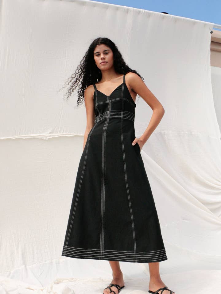 Eva Maxi Dress - Black for wholesale on Faire