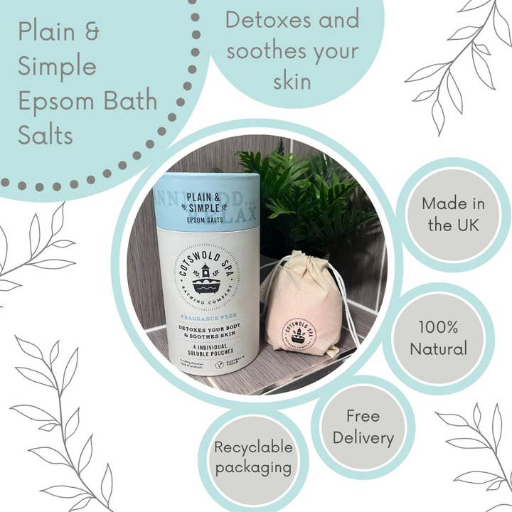 Cotswold Spa Bathing Company - Wholesale Bath Salts - 1kg Luxury Epsom Salts Plain & Simple