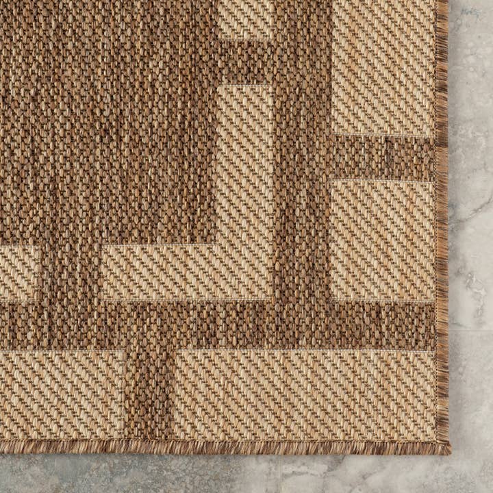 Light Brown Bellia Striped Indoor/Outdoor Area Rug for wholesale on Faire5