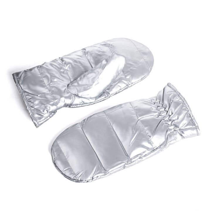 Selini New York - Wholesale Mittens - Women's - Ladies Metallic Fabric Puff Padded Mitten1