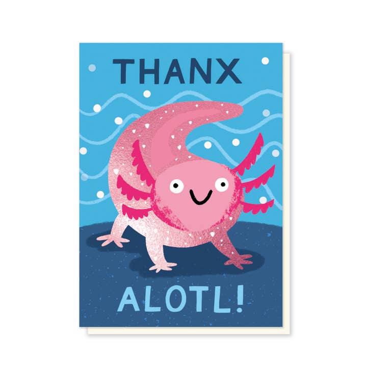 Carte Merci Alotl | Carte de Remerciement | Carte de Luxe en Feuille d'Or pour la vente par Stormy Knight