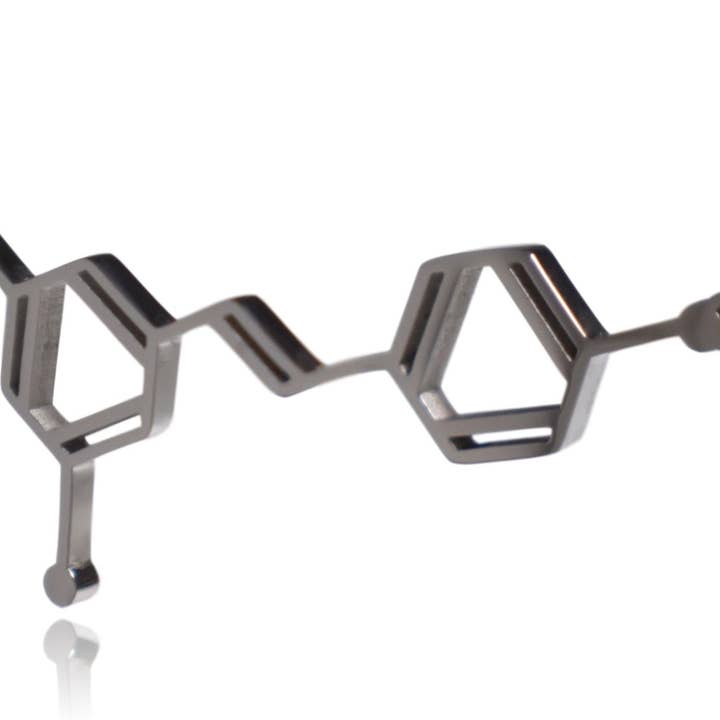 Clayton Jewelry Labs – wholesale Hänge-/berlockhalsband – Vin Resveratrol Molecule rostfritt stål halsband