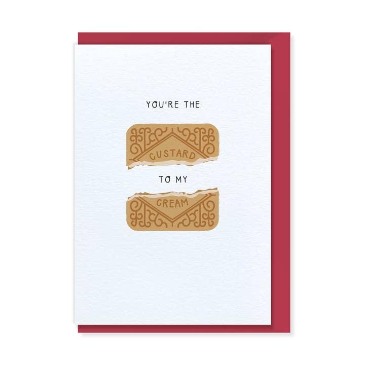 Two For Joy Illustration - Wholesale Valentine's Day Card - You're the Custard to my Cream Biscuit Valentine's Day Card1