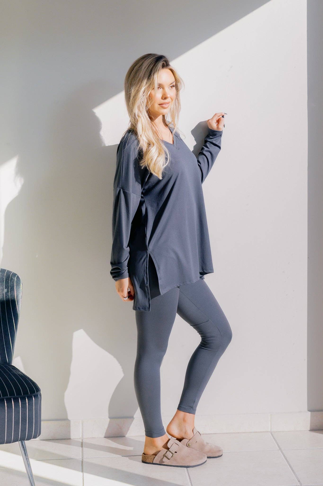 Boutique Simplifed - Wholesale Lounge Set - Women's - Ethereal Ash Set1