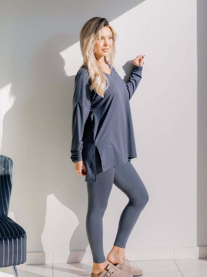 Boutique Simplifed - Wholesale Lounge Set - Women's - Ethereal Ash Set1