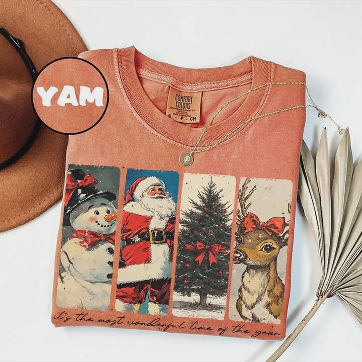 Glaime - Wholesale T-Shirt (Graphic) - Women's - Comfort Colors It's The Most Wonderful Time Of The Year Tee8