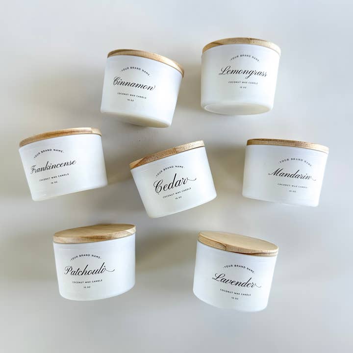 Wondery Mercantile - Wholesale Jar/Filled Candle - Private Label Candle - Custom Label Scented White Jar Candle